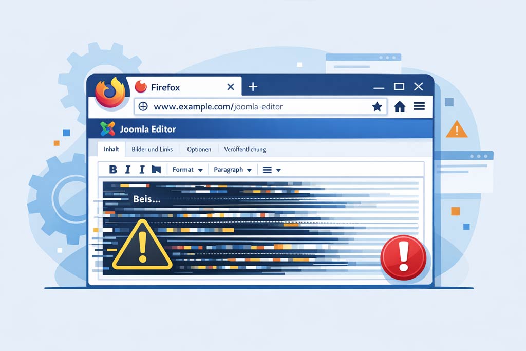 Joomla Editor, blinkt und lädt ständig neu